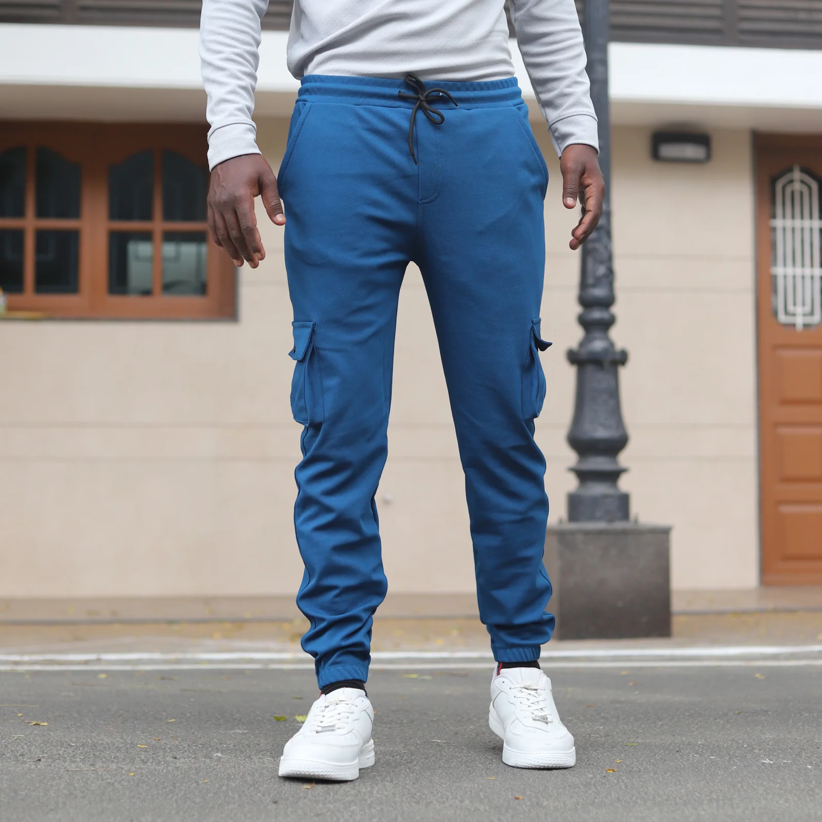 Lycra Cargo Pants With Five Pocket and Rope